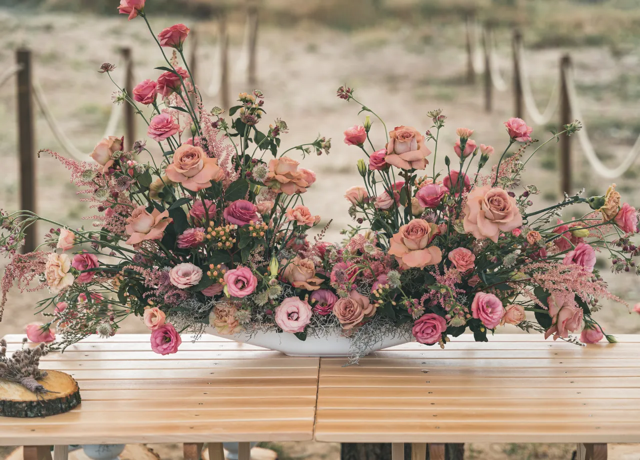 Decoración floral mesas